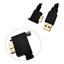 Custom Angle Cable USB 3.0 A Male to Micro B with Optional Screw Locking Cable